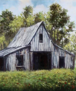 Crestview Collection 40 x 40 in. Barn Hand-Painted Wall Art, CVTOP2260