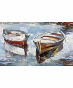 Crestview Collection 60 x 30 in. Boat At Rest Hand-Painted Canvas Wall Art, CVTOP2266