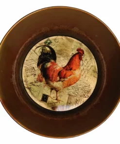 Crestview Collection Rooster Farmhouse Decorative Plates, CVTWA1432