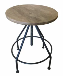 Crestview Collection Bengal Manor Mango Wood And Metal Bar Stool, CVFNR491