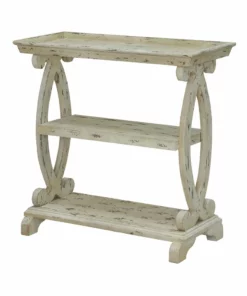 Crestview Collection Newport Distressed Shaped Console Table, CVFZR1538