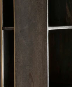 Crestview Collection Belle Meade 2-Door Mango Wood Tall Cabinet and Bookshelf, CVFNR5095