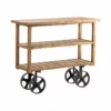 Crestview Collection Bengal Manor Mango Wood Industrial Cart, CVFNR302 2 Crestview Collection Bengal Manor Mango Wood Industrial Cart, CVFNR302 -Crestview Collection Shop 1667842