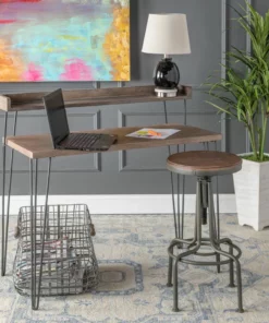 Crestview Collection Cody 2-Tier Wood and Metal Desk, CVFZR4580 10 Crestview Collection Cody 2-Tier Wood and Metal Desk, CVFZR4580 -Crestview Collection Shop 1667851 A3