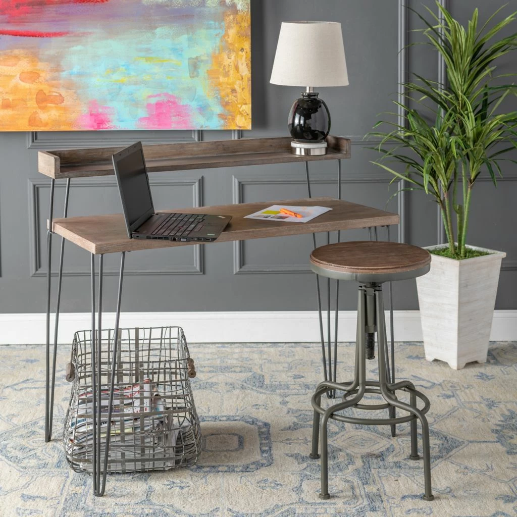 Crestview Collection Cody 2-Tier Wood and Metal Desk, CVFZR4580 6 Crestview Collection Cody 2-Tier Wood and Metal Desk, CVFZR4580 - Image 4