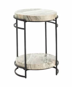 Crestview Collection Harvey Marble Side Table, CVFNR5071