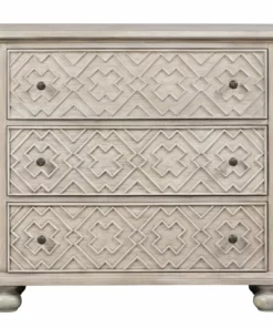 Crestview Collection Hawthorne Estate 3-Drawer Fretwork Pattern Chest, 38 x 15 x 36 in., CVFVR8010