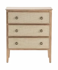Crestview Collection Hawthorne Estate 3 Linen Drawer Chest in a Sand Finish, 32 x 18 x 37 in., CVFVR8050