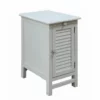 Crestview Collection Cape May Cottage White Shutter Door and 1 Pull Shelf Chairside Table, CVFZR1738 -Crestview Collection Shop 1678481
