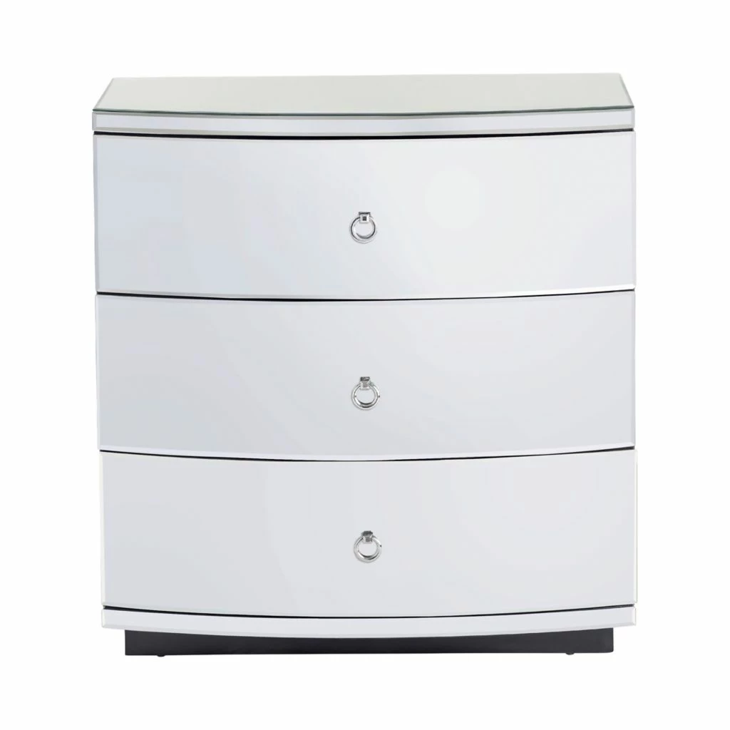 Crestview Collection Millenium Bent Mirror 3 Drawer Chest, CVFZR1825 3 Crestview Collection Millenium Bent Mirror 3 Drawer Chest, CVFZR1825