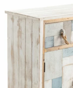 Crestview Collection South Shore Multi Color Nautical Patchwork 1 Drawer, 2 Door Cabinet, CVFZR3566 -Crestview Collection Shop 1678495 A3