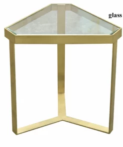 Crestview Collection Melrose Gold Triangle Accent Table, CVFZR4002