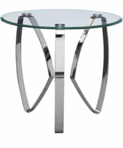 Crestview Collection Hollywood Nickel Tri Leg End Table, CVFZR4009