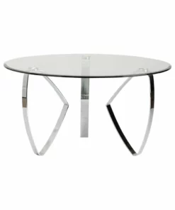Crestview Collection Hollywood Nickel Tri Leg Round Cocktail Table, CVFZR4010