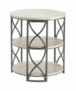 Crestview Collection Springfield Metal and Wood Tiered Accent Table, CVFZR4104