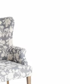 Crestview Collection Heatherbrook Upholsted Floral Pattern Grey Wingback Chair with Distressed Grey Legs, CVFZR4502 7 Crestview Collection Heatherbrook Upholsted Floral Pattern Grey Wingback Chair with Distressed Grey Legs, CVFZR4502 -Crestview Collection Shop 1678511 A2
