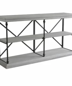 Crestview Collection Hanover Metal and White Wood Console, CVFZR4548