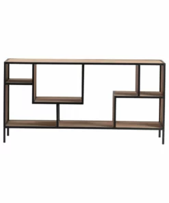 Crestview Collection Fleetwood Angled Metal and Wood Console, CVFZR4566