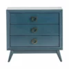 Crestview Collection Pomeroy Indigo 3 Drawer Chest with Gold Hardware, CVFZR4592 -Crestview Collection Shop 1678528