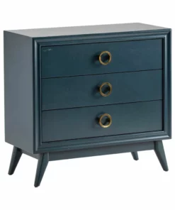 Crestview Collection Pomeroy Indigo 3 Drawer Chest with Gold Hardware, CVFZR4592 -Crestview Collection Shop 1678528 A2