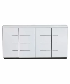 Crestview Collection Melrose 4 Door Beveled Mirror Sideboard and Chrome Hardware, CVFZR5019