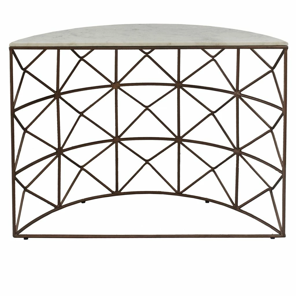 Crestview Collection Raina Marble and Metal Half Round Console, EVFNR1146 4 Crestview Collection Raina Marble and Metal Half Round Console, EVFNR1146 - Image 2
