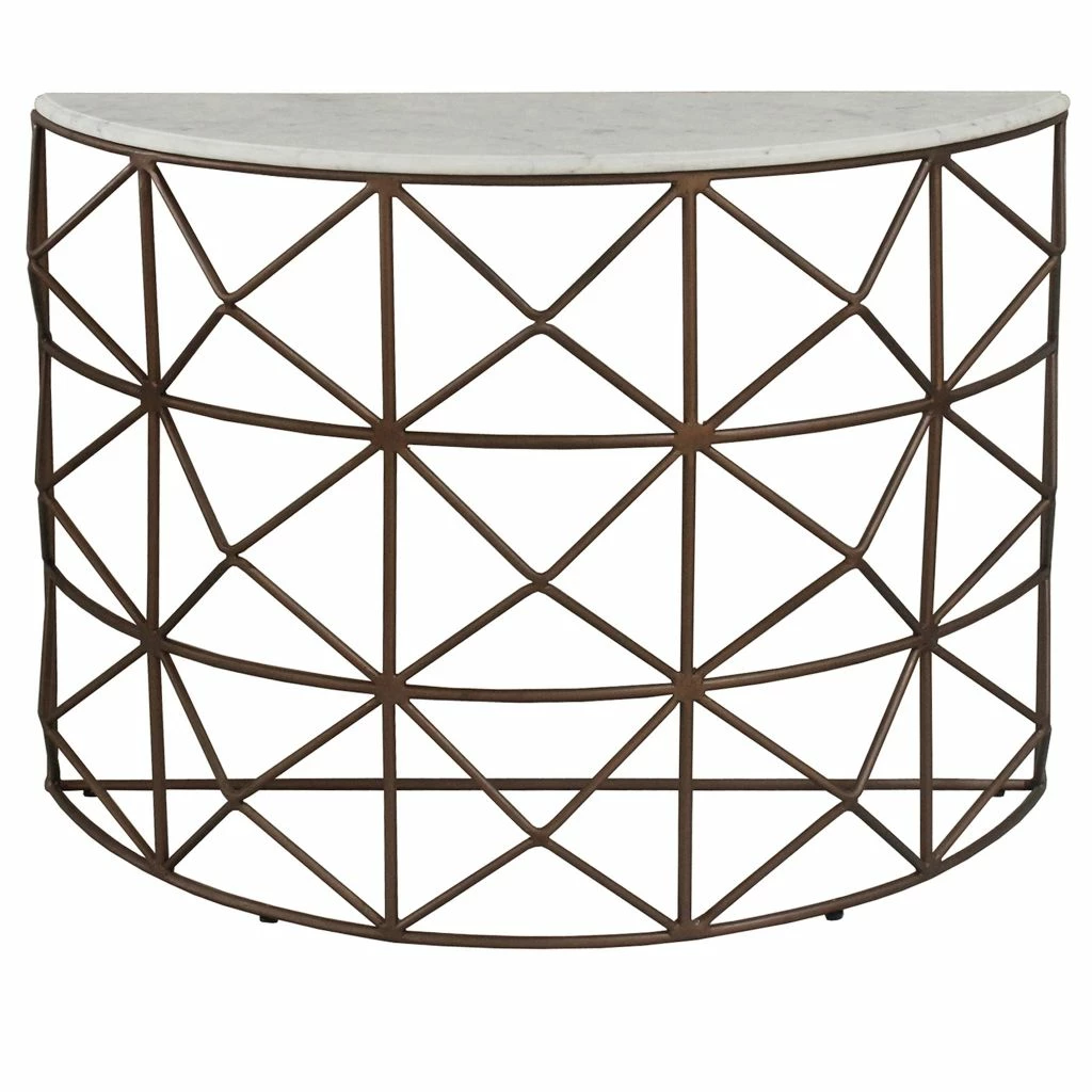 Crestview Collection Raina Marble and Metal Half Round Console, EVFNR1146 5 Crestview Collection Raina Marble and Metal Half Round Console, EVFNR1146 - Image 3