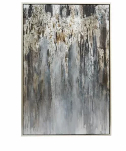 Crestview Collection 40 in. x 60 in. Abstract Painting with Silver PS Outer Frame, 5.27 ft., CVBZWF061