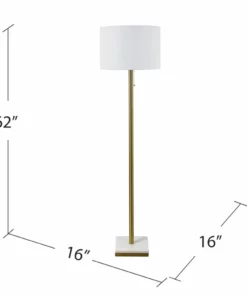 Crestview Collection Classic Metal Floor Lamp with Marble Base -Crestview Collection Shop 1712855 A1