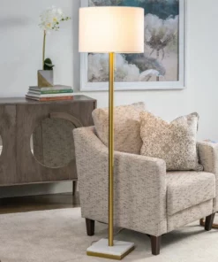 Crestview Collection Classic Metal Floor Lamp with Marble Base -Crestview Collection Shop 1712855 A2