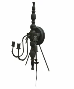 Crestview Collection Shelton Black Iron Wall Sconce, 14 in. x 12 in. x 31.5 in., CVW1P427