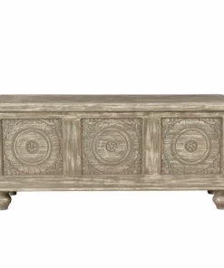 Crestview Collection Bengal Manor Acacia Wood Distressed Storage Bench, CVFNR734