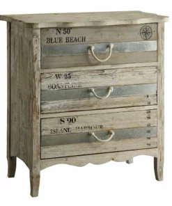 Crestview Collection 3-Drawer Grand Isle Wood Chest, CVFZR1009
