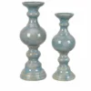 Crestview Collection Barrett Blue Ceramic Candleholder, Set of 2 -Crestview Collection Shop 1712920