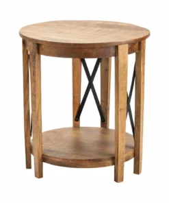 Crestview Collection Metal Cross End Table, CVFNR870