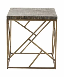 Crestview Collection Bengal Manor Crazy Cut Iron End Table, CVFNR683