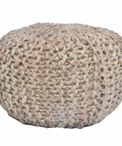 Crestview Collection Jute Handmade Woven Pouf, 18 in. x 18 in. x 18 in., EVFNR1088
