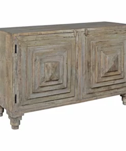 Crestview Collection Bengal Manor Mango Wood 2-Stacked Pyramid Door Cabinet, CVFNR334