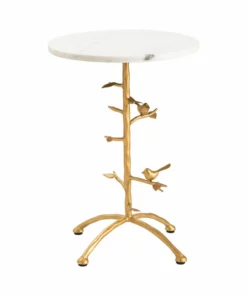 Crestview Collection Marble Top Side Table, CVFNR834