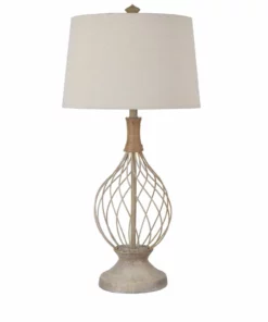 Crestview Collection Belle Rive Jute and Wire Teardrop Lamp, CVAZVP048