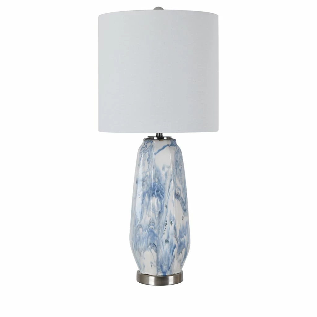 Crestview Collection Marley Blue Swirled Ceramic Table Lamp, CVAZP027 3 Crestview Collection Marley Blue Swirled Ceramic Table Lamp, CVAZP027