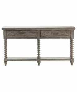 Crestview Collection Pembroke Plantation Recycled Pine Turned Leg Contemporary Console, 2-Drawer, CVFVR8035