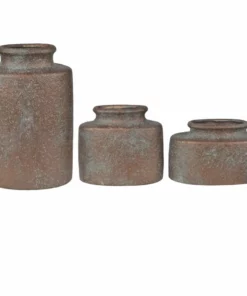Crestview Collection Metallic Finish Ceramic Vase Accessories, Set of 3