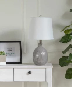 Crestview Collection Ceramic Table Lamp, Gray -Crestview Collection Shop 1713207 A5