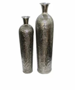 Crestview Collection Black Nickel Flower Vases, Set of 2
