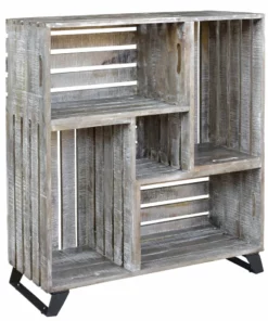 Crestview Collection Bengal Manor Mango Wood Reclaimed Crates Bookcase, CVFNR340