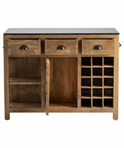 Crestview Collection Bengal Manor Mango Wood and Granite Kitchen Island, CVFNR490