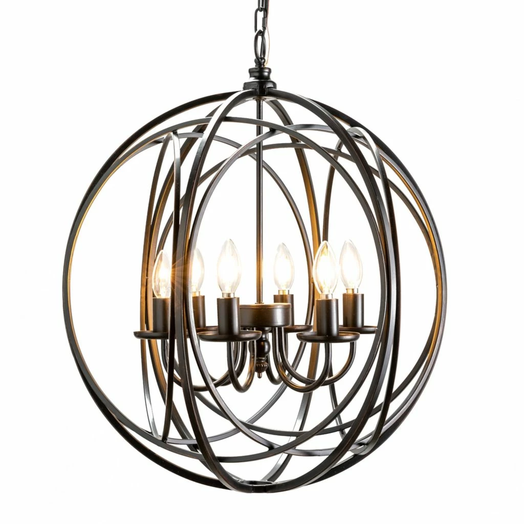 Crestview Collection Willow Round Black Metal Chandelier 3 Crestview Collection Willow Round Black Metal Chandelier