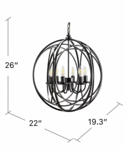 Crestview Collection Willow Round Black Metal Chandelier 13 Crestview Collection Willow Round Black Metal Chandelier -Crestview Collection Shop 1713395 A4