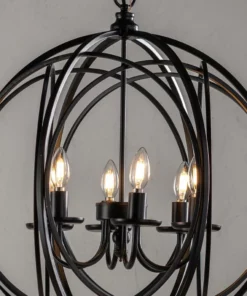 Crestview Collection Willow Round Black Metal Chandelier 15 Crestview Collection Willow Round Black Metal Chandelier -Crestview Collection Shop 1713395 A6